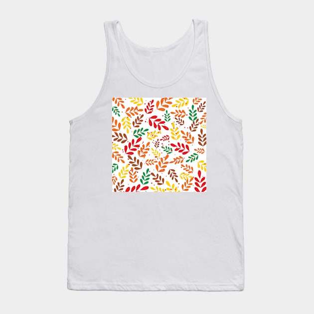 Colorful leaves pattern Tank Top by creativityrunsfree